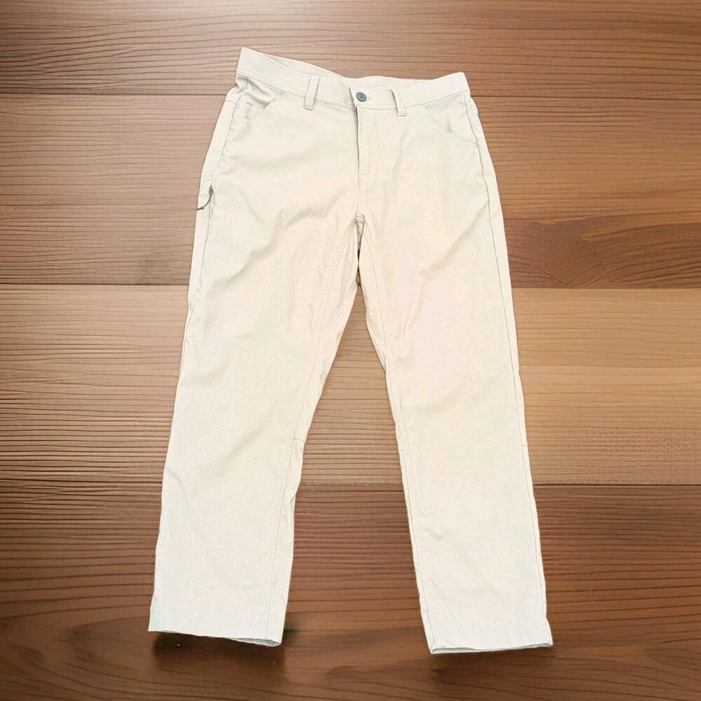 Free Fly Topogrid Ripstop Pants Men's 30x26 Beige Outdoor Nylon Spandex